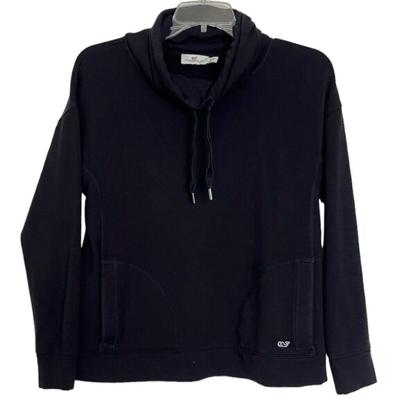 Vineyard Vines Drawstring Sweatshirt Cowl Neck Pullover Minimalist Fashion Small - Picture 9 of 9